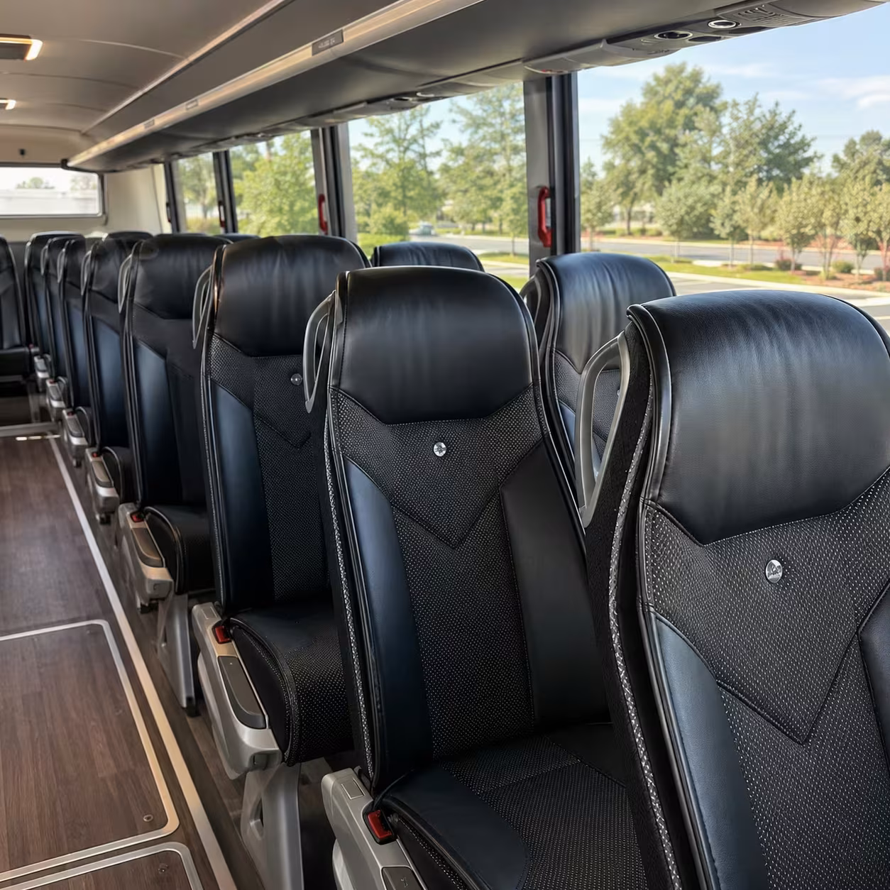 56 passenger charter bus inside