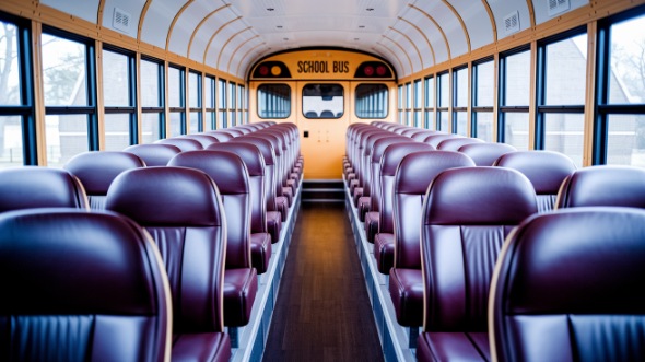 school bus rental interior